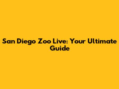 San Diego Zoo Live: Your Ultimate Guide