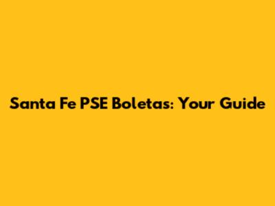 Santa Fe PSE Boletas: Your Guide