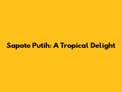 Sapote Putih: A Tropical Delight