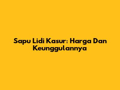 Sapu Lidi Kasur: Harga Dan Keunggulannya