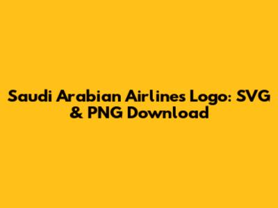 Saudi Arabian Airlines Logo: SVG & PNG Download