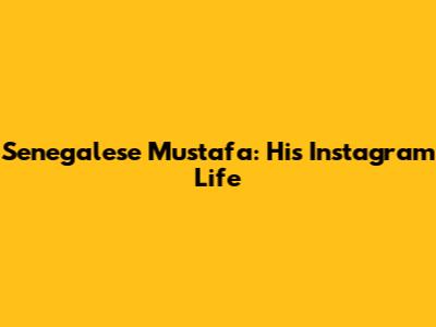 Senegalese Mustafa: His Instagram Life