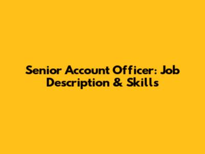 Senior Account Officer: Job Description & Skills