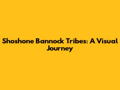 Shoshone Bannock Tribes: A Visual Journey