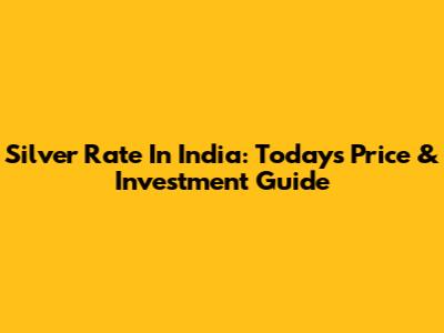 Silver Rate In India: Today's Price & Investment Guide