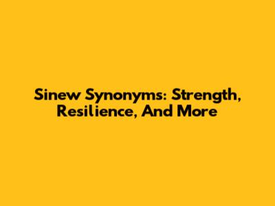 Sinew Synonyms: Strength, Resilience, And More