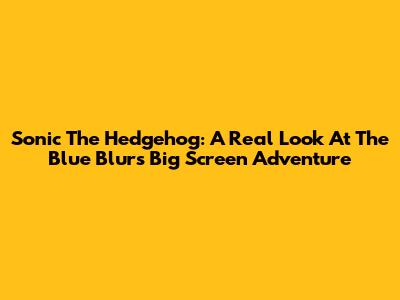 Sonic The Hedgehog: A Real Look At The Blue Blur's Big Screen Adventure