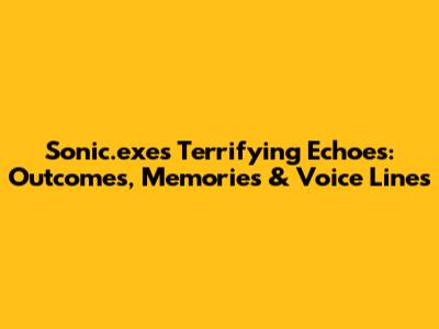 Sonic.exe's Terrifying Echoes: Outcomes, Memories & Voice Lines