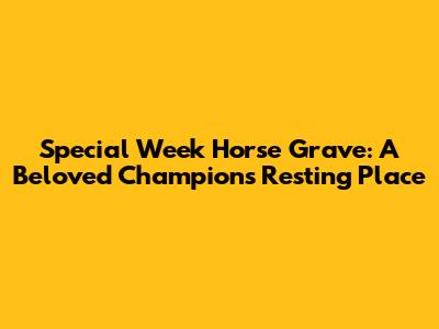 Special Week Horse Grave: A Beloved Champion's Resting Place