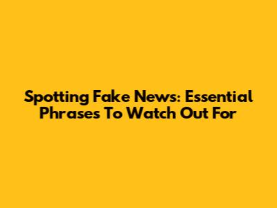 Spotting Fake News: Essential Phrases To Watch Out For