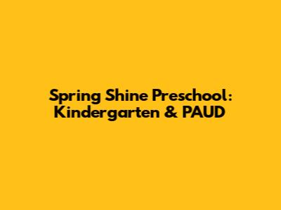 Spring Shine Preschool: Kindergarten & PAUD