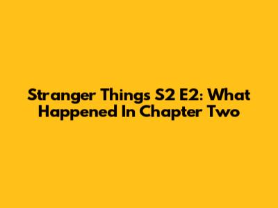 Stranger Things S2 E2: What Happened In "Chapter Two"