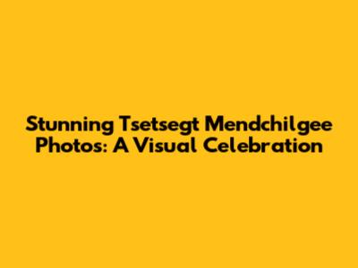 Stunning Tsetsegt Mendchilgee Photos: A Visual Celebration