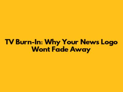 TV Burn-In: Why Your News Logo Won't Fade Away