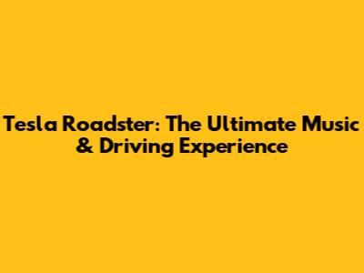 Tesla Roadster: The Ultimate Music & Driving Experience