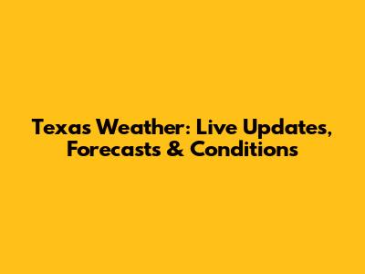 Texas Weather: Live Updates, Forecasts & Conditions