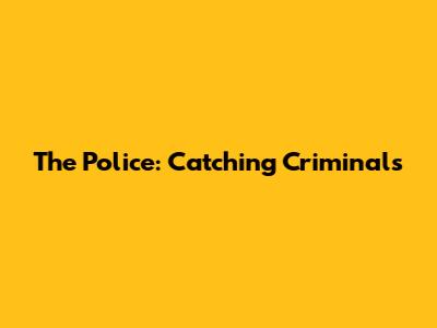 The Police: Catching Criminals