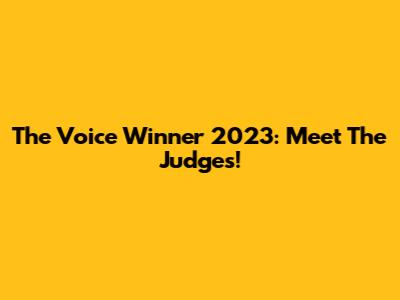 The Voice Winner 2023: Meet The Judges!