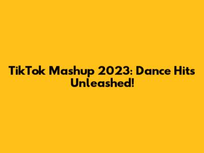 TikTok Mashup 2023: Dance Hits Unleashed!