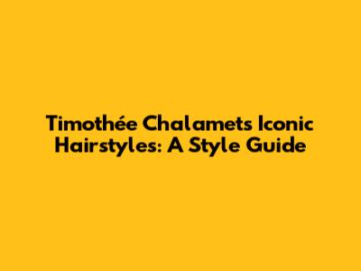 Timothée Chalamet's Iconic Hairstyles: A Style Guide