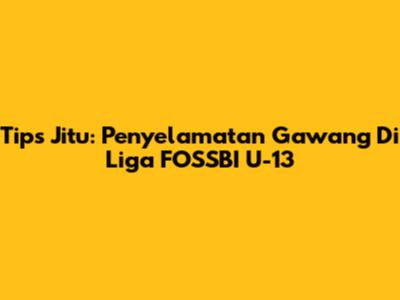 Tips Jitu: Penyelamatan Gawang Di Liga FOSSBI U-13
