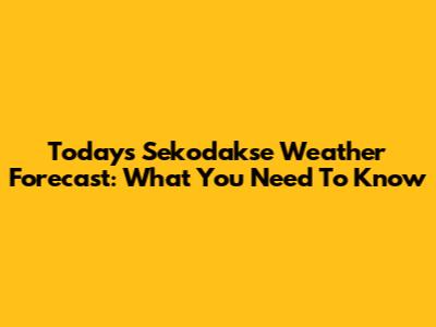 Today's Sekodakse Weather Forecast: What You Need To Know