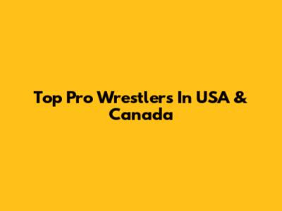 Top Pro Wrestlers In USA & Canada
