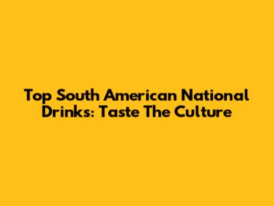 Top South American National Drinks: Taste The Culture