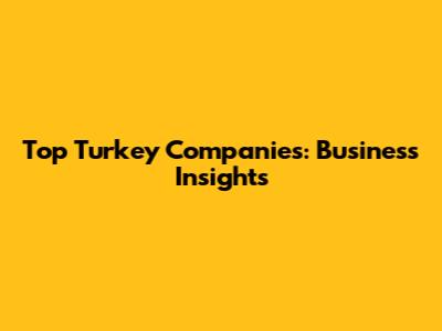 Top Turkey Companies: Business Insights