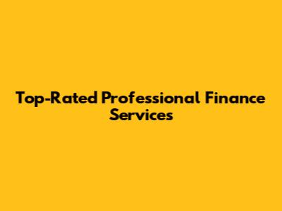 Top-Rated Professional Finance Services