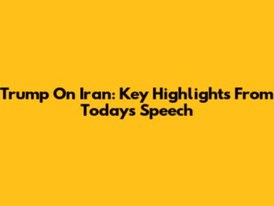 Trump On Iran: Key Highlights From Today's Speech