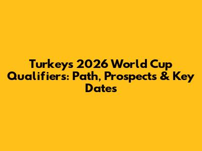 Turkey's 2026 World Cup Qualifiers: Path, Prospects & Key Dates
