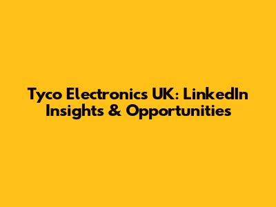 Tyco Electronics UK: LinkedIn Insights & Opportunities