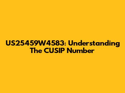 US25459W4583: Understanding The CUSIP Number