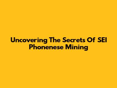 Uncovering The Secrets Of SEI Phonenese Mining