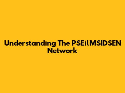 Understanding The PSEilMSIDSEN Network
