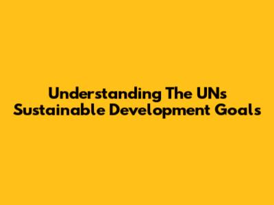 Understanding The UN's Sustainable Development Goals