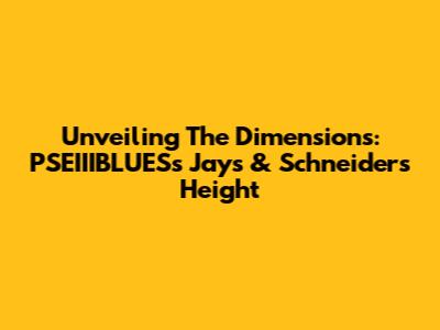 Unveiling The Dimensions: PSEIIIBLUES's Jays & Schneider's Height