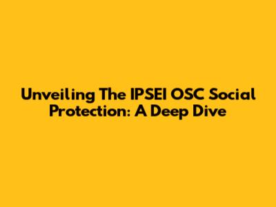 Unveiling The IPSEI OSC Social Protection: A Deep Dive