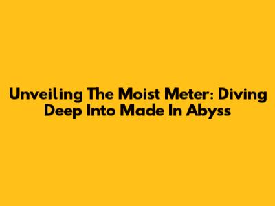 Unveiling The Moist Meter: Diving Deep Into Made In Abyss