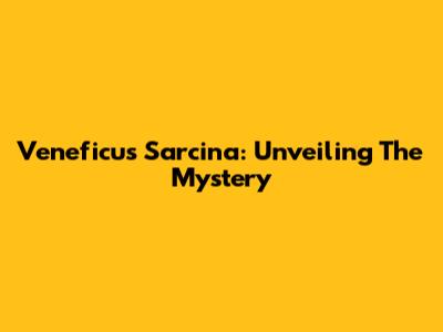 Veneficus Sarcina: Unveiling The Mystery