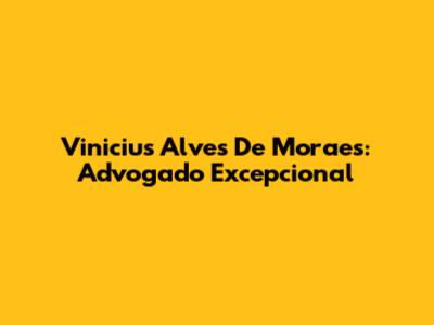 Vinicius Alves De Moraes: Advogado Excepcional