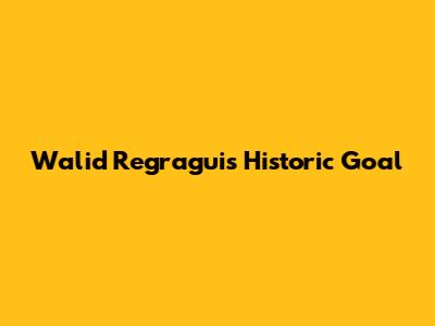 Walid Regragui's Historic Goal