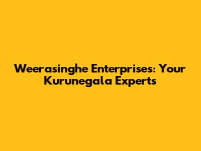 Weerasinghe Enterprises: Your Kurunegala Experts