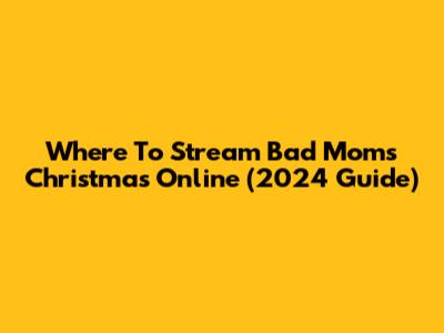 Where To Stream Bad Moms Christmas Online (2024 Guide)