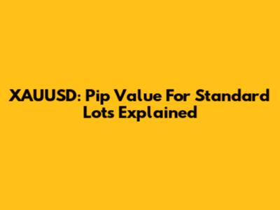 XAUUSD: Pip Value For Standard Lots Explained