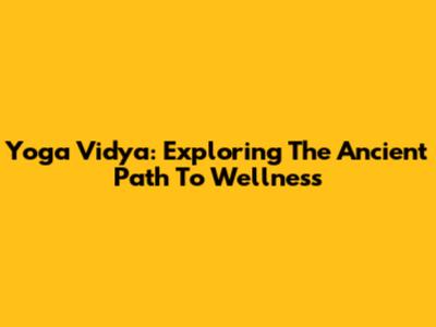 Yoga Vidya: Exploring The Ancient Path To Wellness