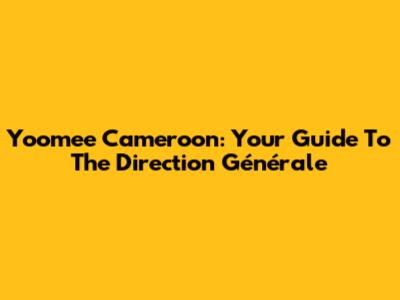 Yoomee Cameroon: Your Guide To The Direction Générale