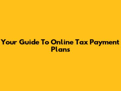 Your Guide To Online Tax Payment Plans