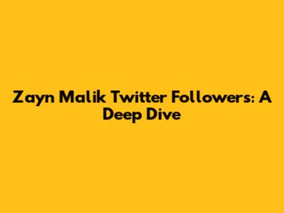 Zayn Malik Twitter Followers: A Deep Dive
